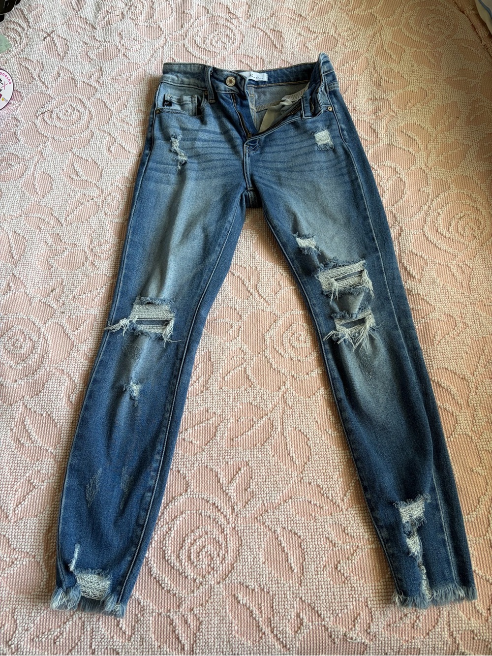 KanCan Distressed Dark Blue Skinny Jeans